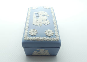 Wedgwood Jasper | White on Pale Blue | Well decorated Rectangular box 