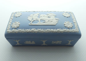 Wedgwood Jasper | White on Pale Blue | Well decorated Rectangular box 