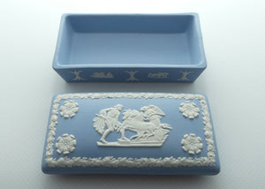 Wedgwood Jasper | White on Pale Blue | Well decorated Rectangular box 