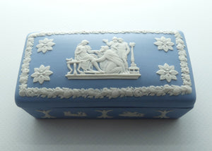 Wedgwood Jasper | White on Pale Blue | Well decorated Rectangular box