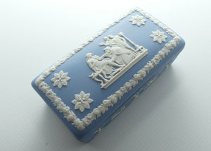 Wedgwood Jasper | White on Pale Blue | Well decorated Rectangular box