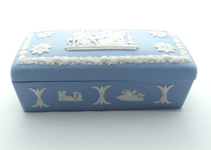 Wedgwood Jasper | White on Pale Blue | Well decorated Rectangular box