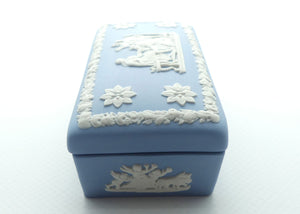 Wedgwood Jasper | White on Pale Blue | Well decorated Rectangular box