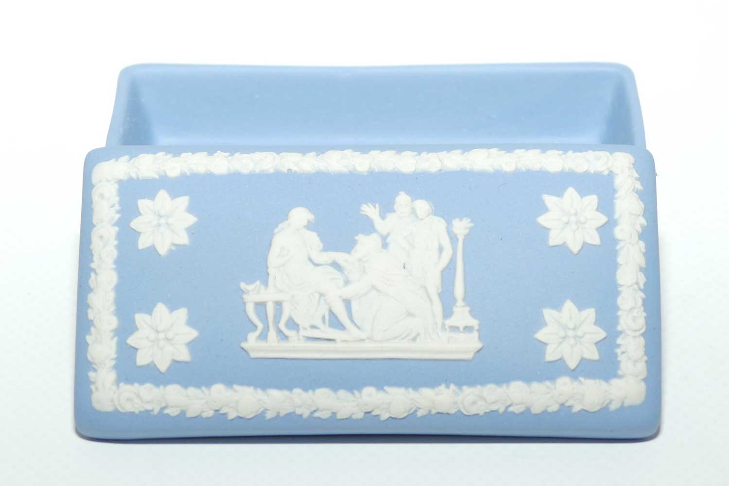 Wedgwood Jasper | White on Pale Blue | Well decorated Rectangular box | #2