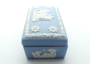 Wedgwood Jasper | White on Pale Blue | Well decorated Rectangular box