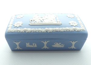 Wedgwood Jasper | White on Pale Blue | Well decorated Rectangular box