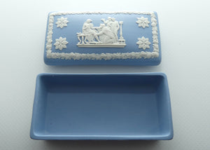 Wedgwood Jasper | White on Pale Blue | Well decorated Rectangular box