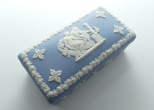 Wedgwood Jasper | White on Pale Blue | Well decorated Rectangular box | #3