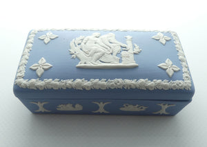 Wedgwood Jasper | White on Pale Blue | Well decorated Rectangular box | #3