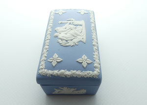 Wedgwood Jasper | White on Pale Blue | Well decorated Rectangular box | #3