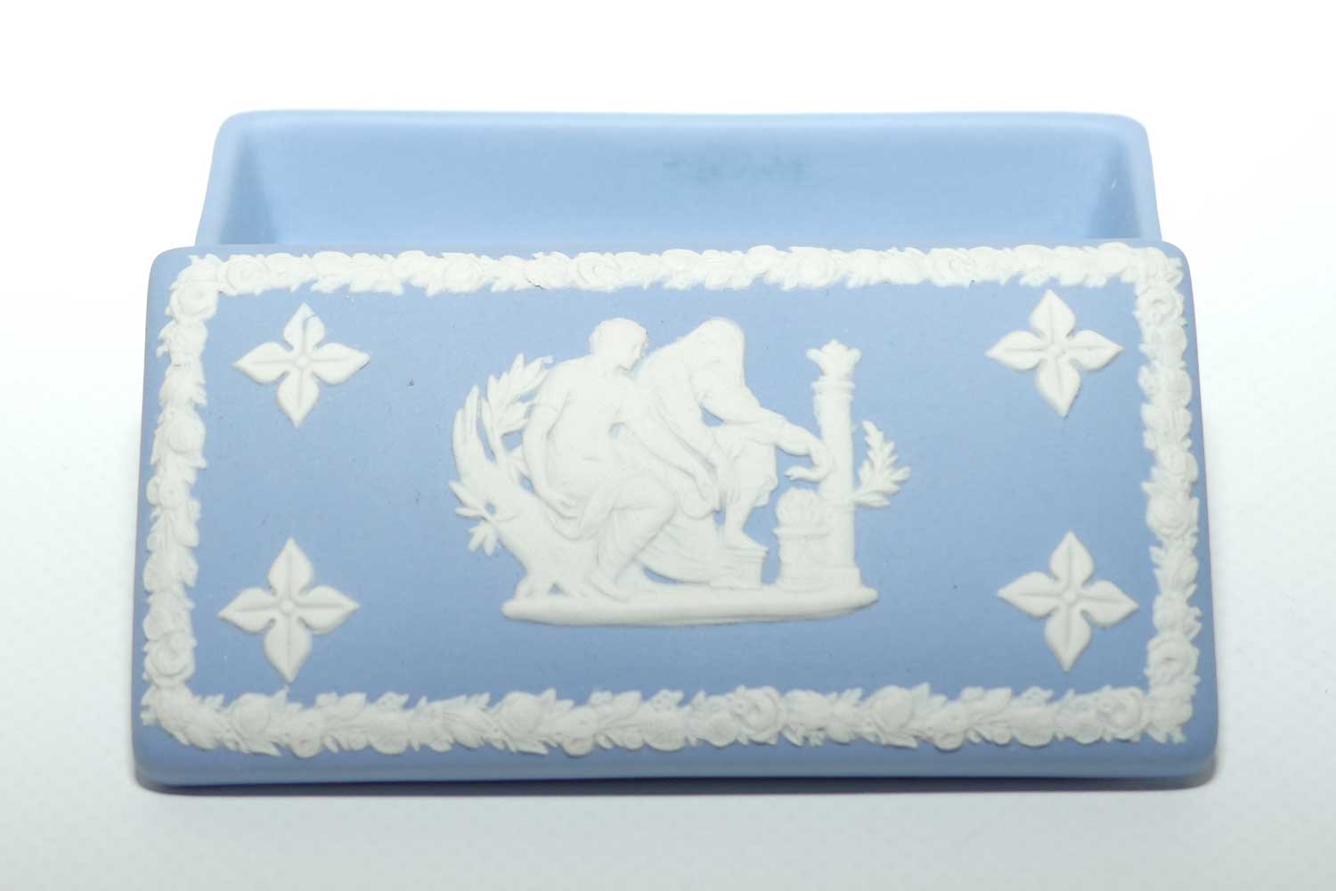 Wedgwood Jasper | White on Pale Blue | Well decorated Rectangular box | #3