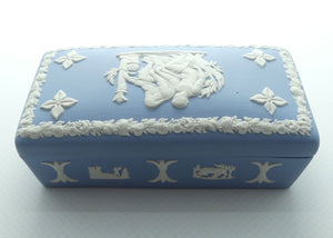 Wedgwood Jasper | White on Pale Blue | Well decorated Rectangular box | #3