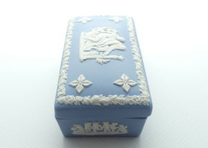 Wedgwood Jasper | White on Pale Blue | Well decorated Rectangular box | #3