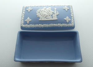 Wedgwood Jasper | White on Pale Blue | Well decorated Rectangular box | #3