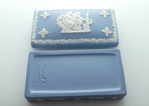 Wedgwood Jasper | White on Pale Blue | Well decorated Rectangular box | #3