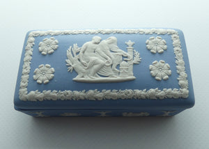 Wedgwood Jasper | White on Pale Blue | Well decorated Rectangular box | #4