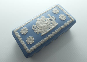 Wedgwood Jasper | White on Pale Blue | Well decorated Rectangular box | #4