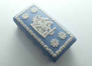 Wedgwood Jasper | White on Pale Blue | Well decorated Rectangular box | #4