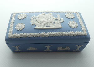 Wedgwood Jasper | White on Pale Blue | Well decorated Rectangular box | #4