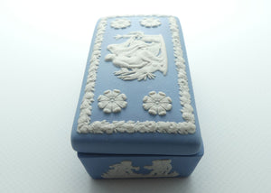 Wedgwood Jasper | White on Pale Blue | Well decorated Rectangular box | #4