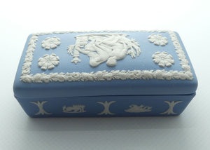 Wedgwood Jasper | White on Pale Blue | Well decorated Rectangular box | #4