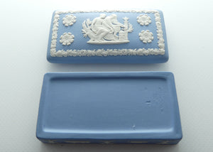 Wedgwood Jasper | White on Pale Blue | Well decorated Rectangular box | #4