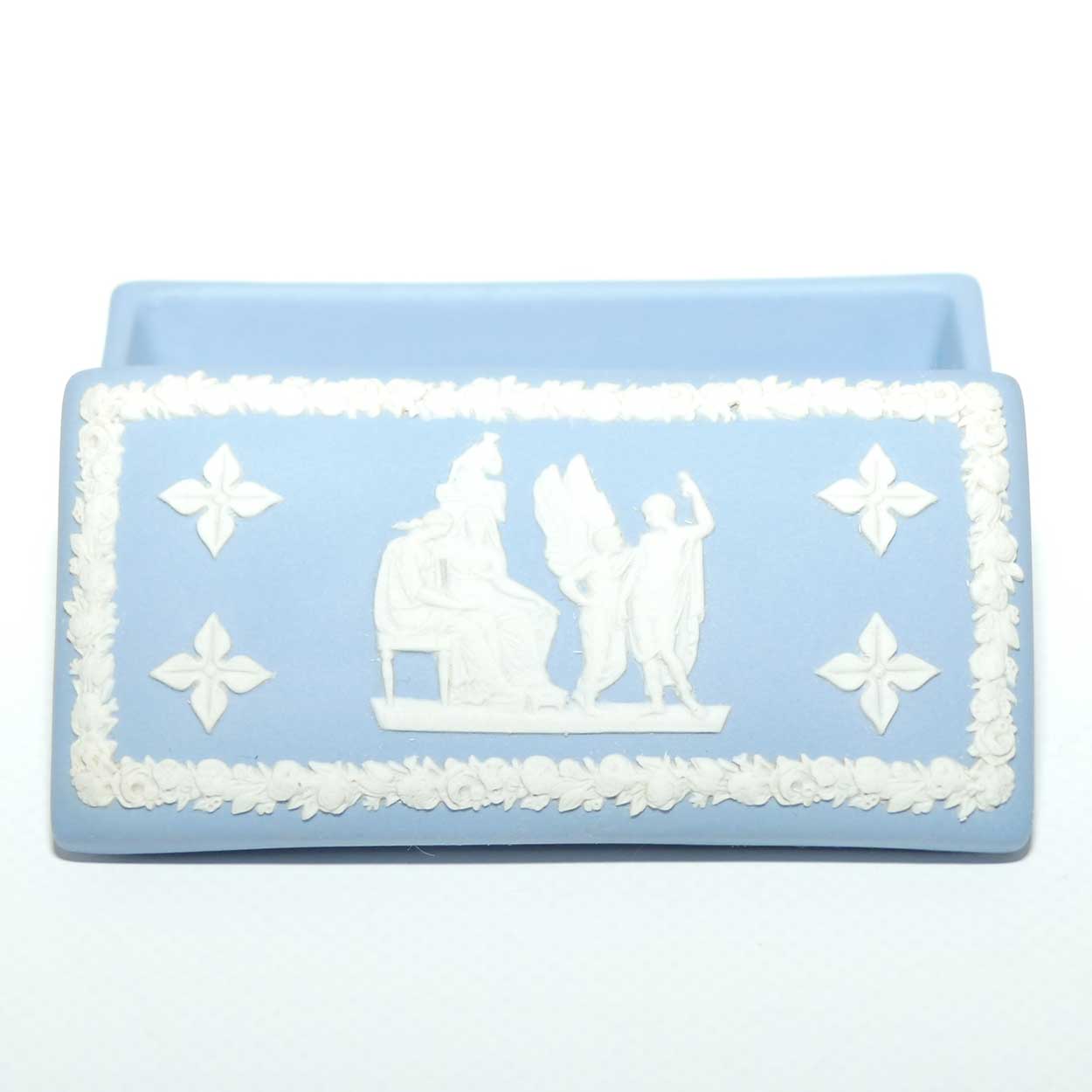 Wedgwood Jasper | White on Pale Blue | Well decorated Rectangular box | #5