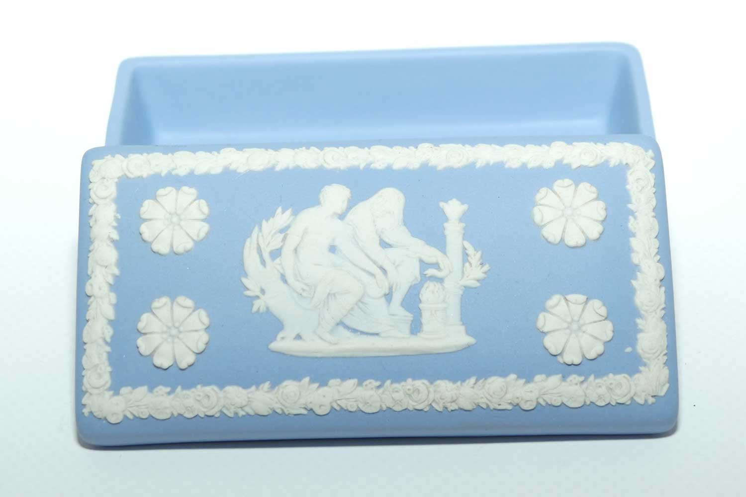 Wedgwood Jasper | White on Pale Blue | Well decorated Rectangular box | #6