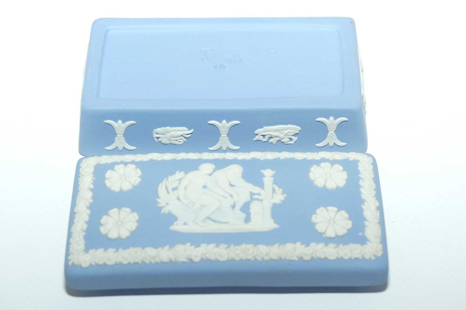 Wedgwood Jasper | White on Pale Blue | Well decorated Rectangular box | #6