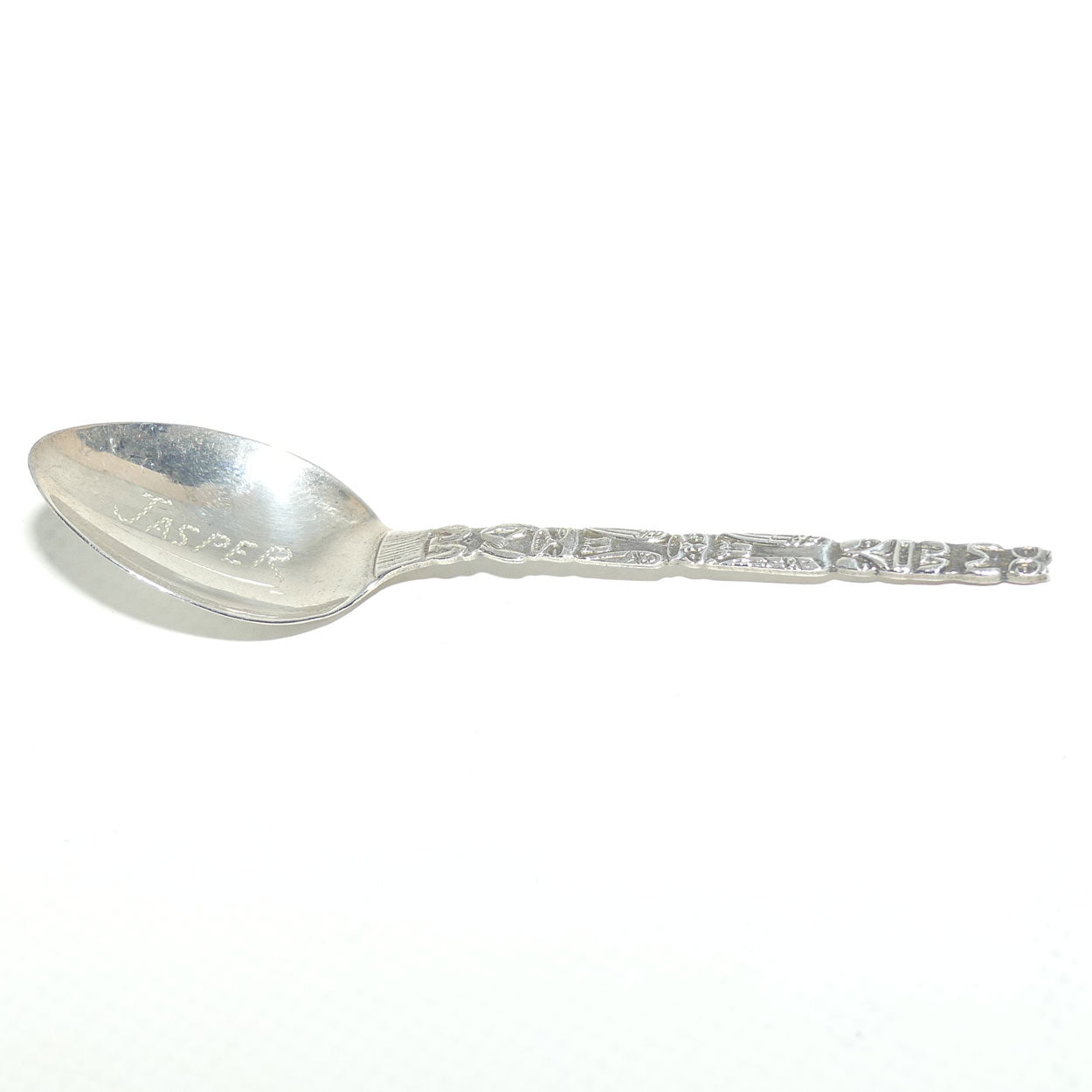 New Zealand Sterling Silver souvenir teaspoon | Pou Whenua handle