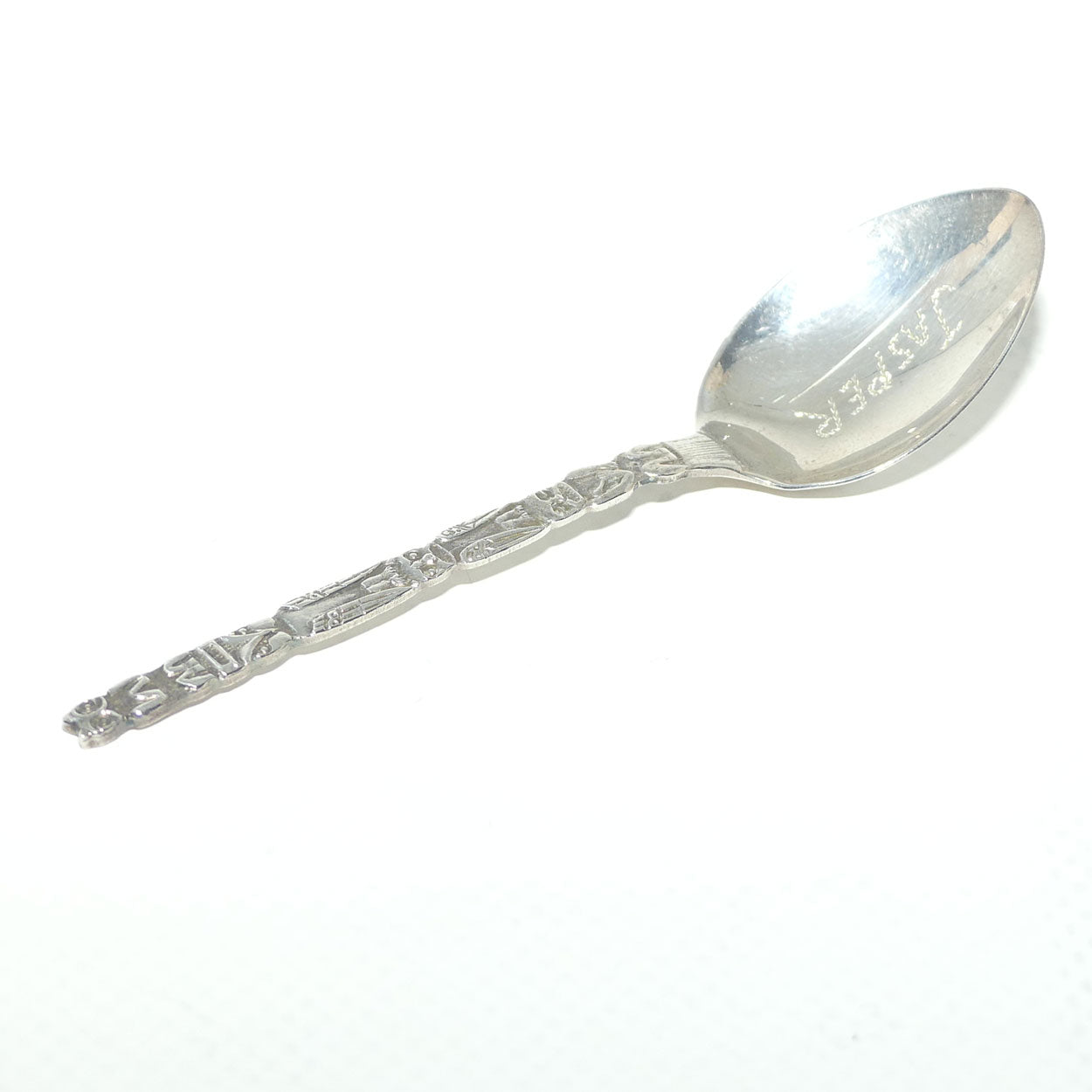 New Zealand Sterling Silver souvenir teaspoon | Pou Whenua handle