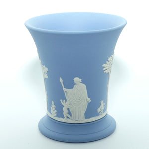 Wedgwood Jasper | White on Pale Blue | Flaired and Footed vase
