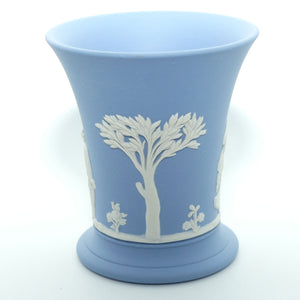 Wedgwood Jasper | White on Pale Blue | Flaired and Footed vase