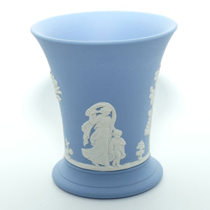 Wedgwood Jasper | White on Pale Blue | Flaired and Footed vase