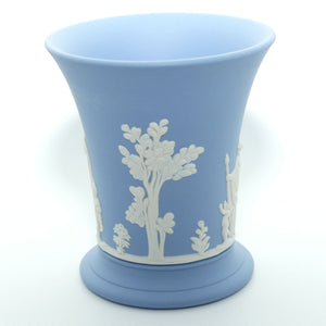 Wedgwood Jasper | White on Pale Blue | Flaired and Footed vase