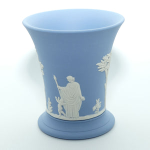 Wedgwood Jasper | White on Pale Blue | Flaired and Footed vase