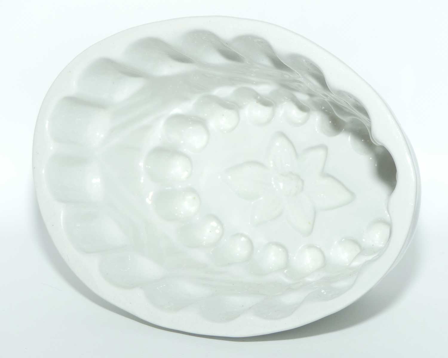 Antique Large White Porcelain Jelly Mould | Floral Pattern