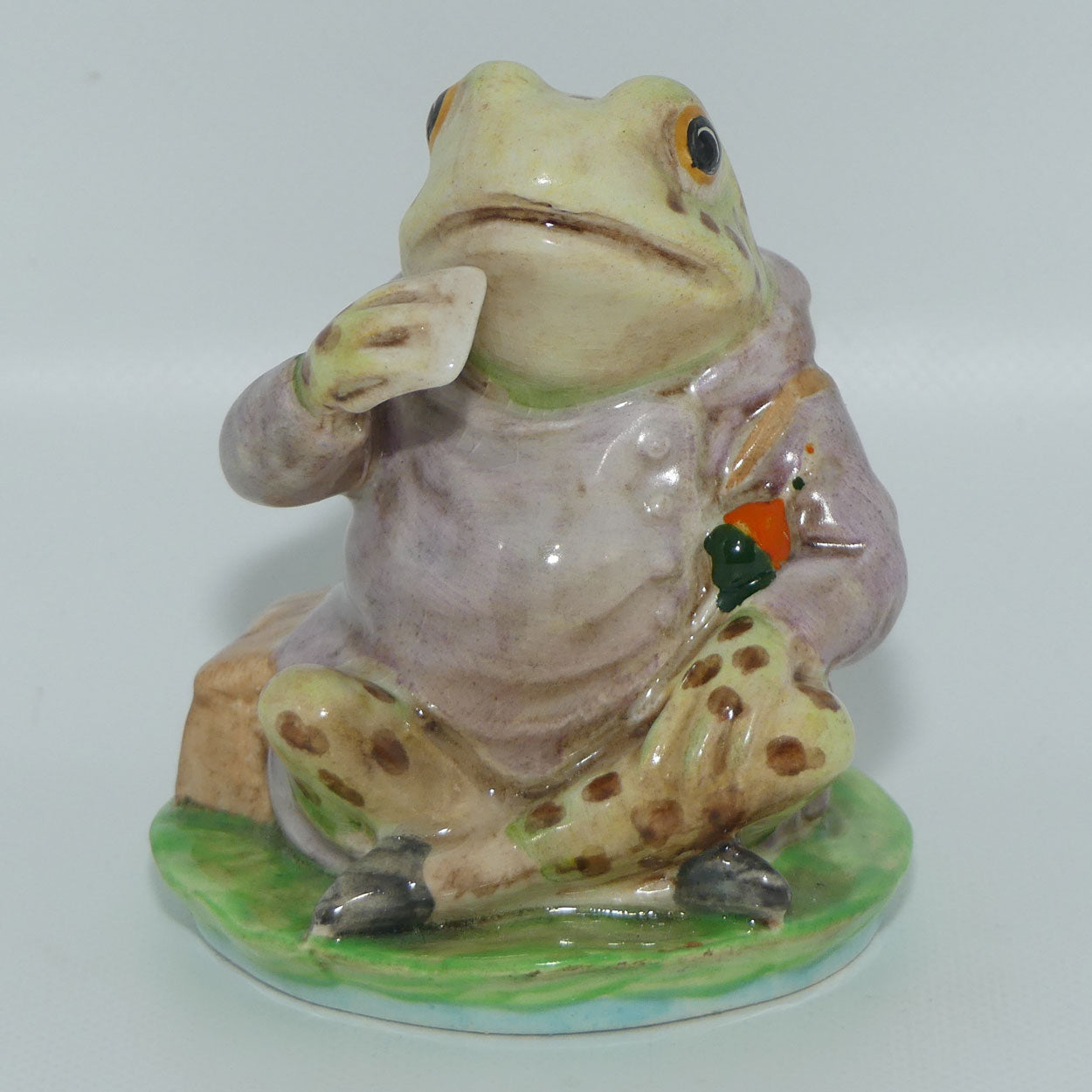 Beswick Beatrix Potter Mr Jeremy Fisher | Spotted | BP2a |Gold Oval | #2