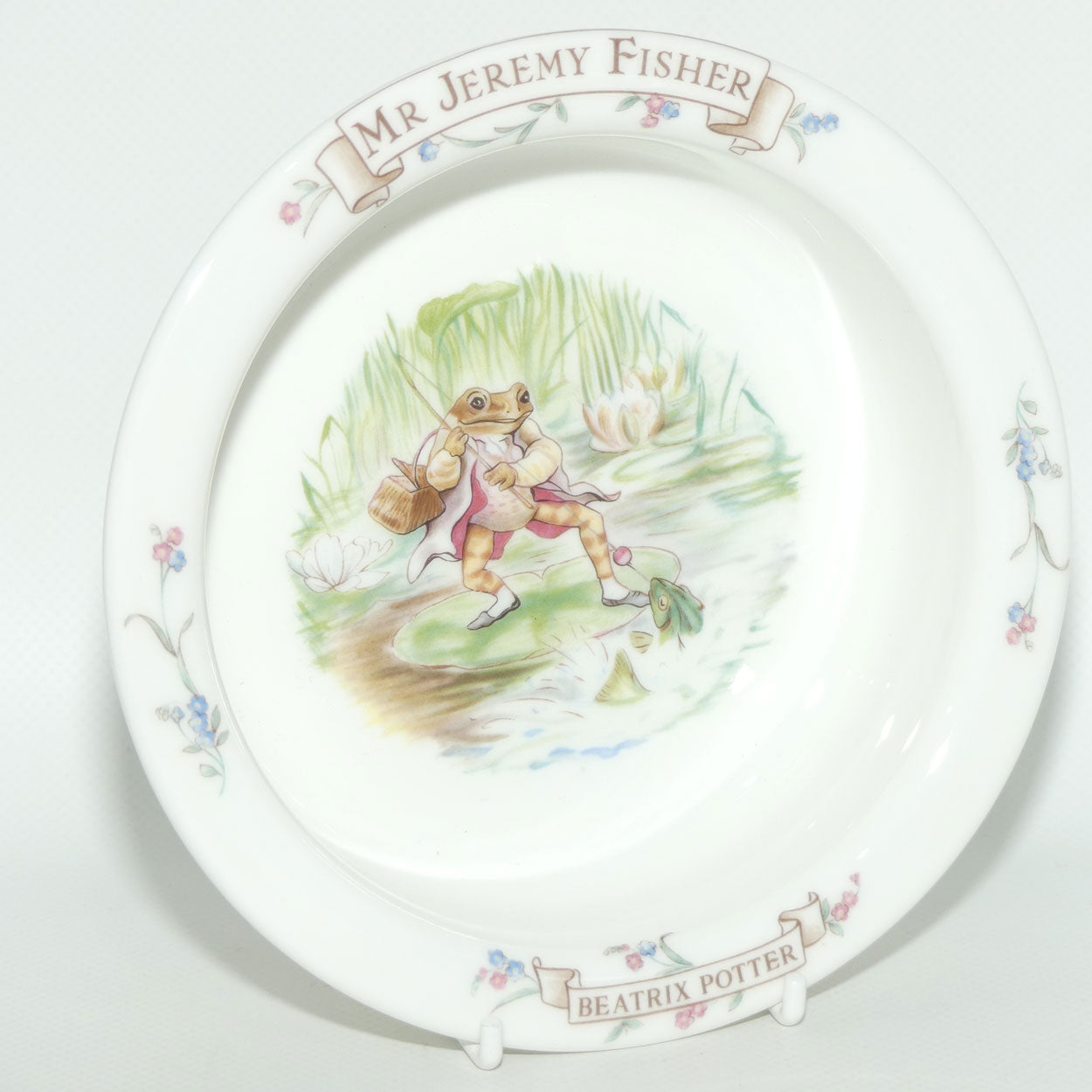 Royal Albert Beatrix Potter | The World of Beatrix Potter | Mr Jeremy Fisher baby plate | 16cm diam
