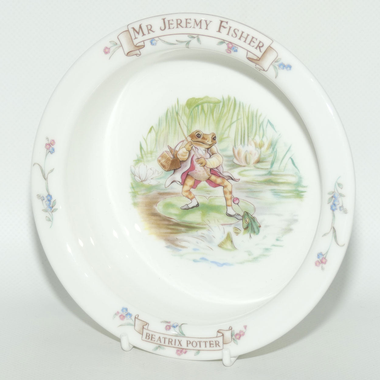 Royal Albert Beatrix Potter | The World of Beatrix Potter | Mr Jeremy Fisher baby plate | 16cm diam