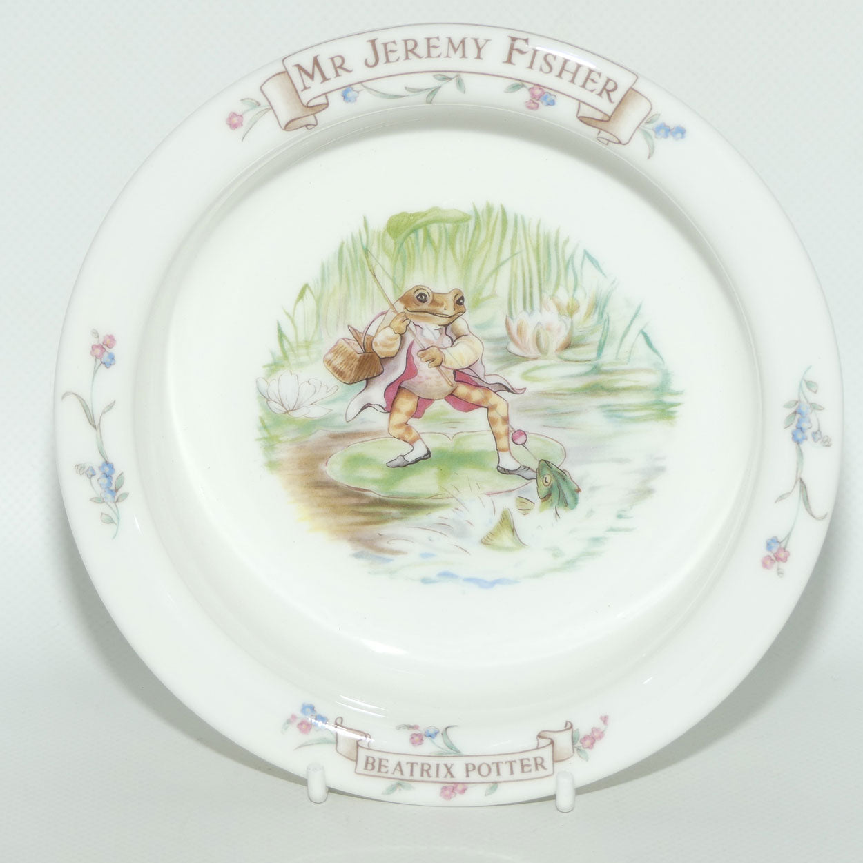Royal Albert Beatrix Potter | The World of Beatrix Potter | Mr Jeremy Fisher baby plate | 16cm diam