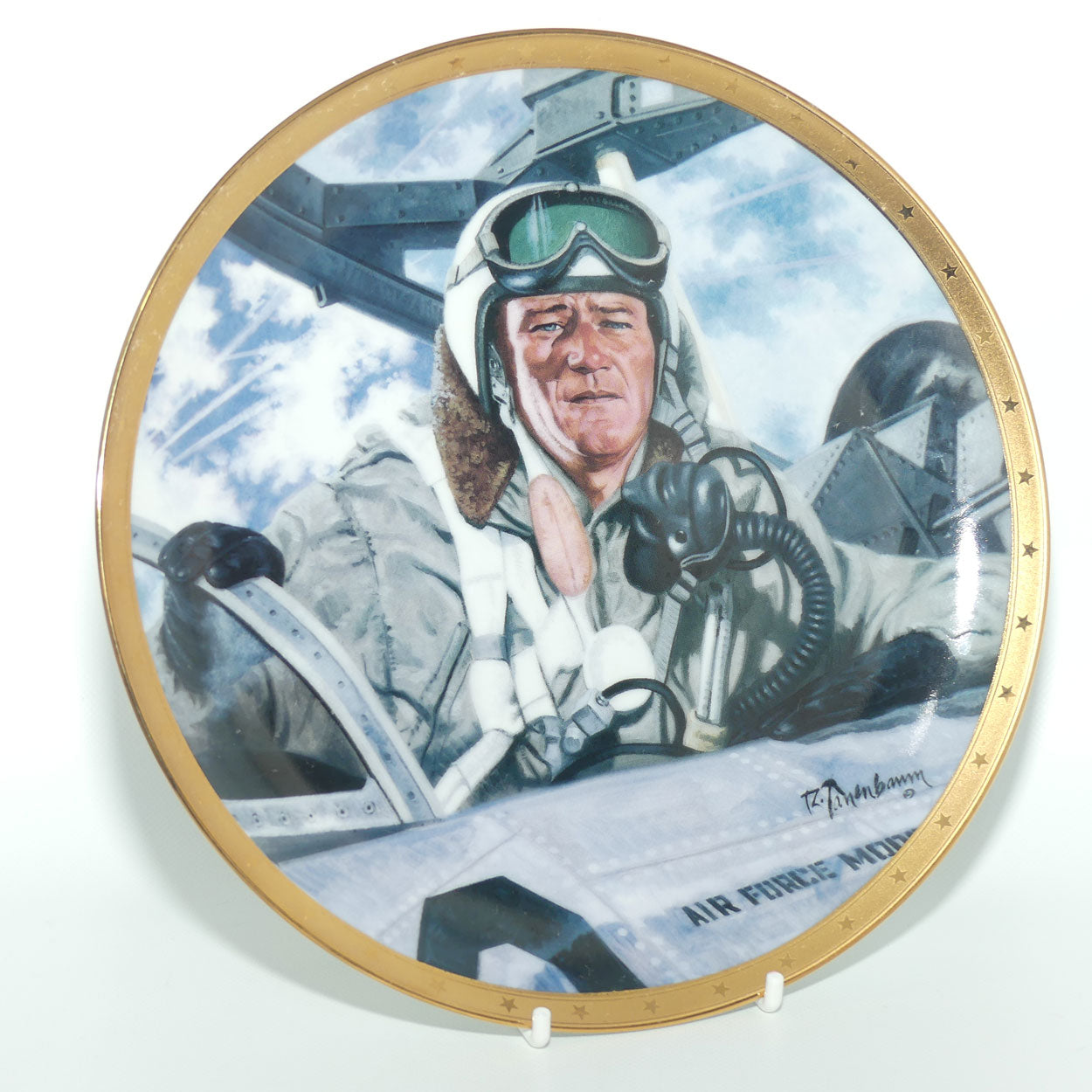 Franklin Mint Heirloom plate | John Wayne | Tribute to Jet Pilots + Cert