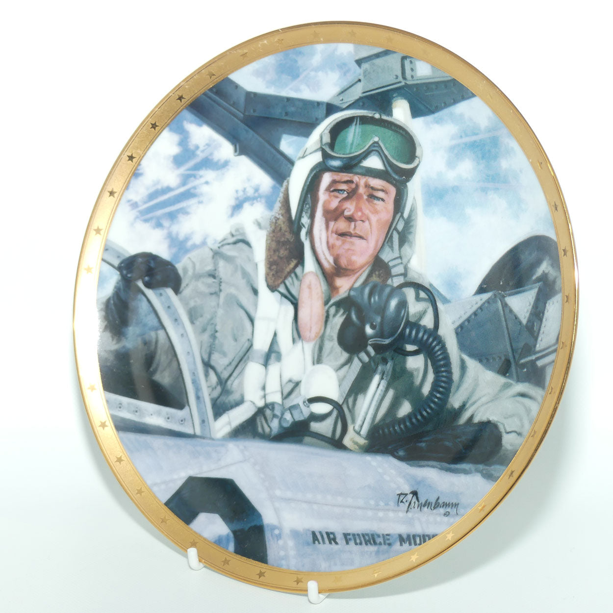 Franklin Mint Heirloom plate | John Wayne | Tribute to Jet Pilots + Cert