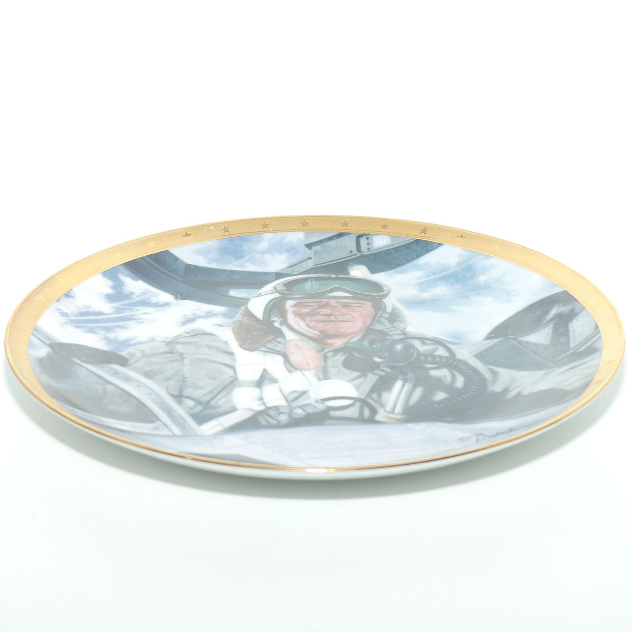 Franklin Mint Heirloom plate | John Wayne | Tribute to Jet Pilots + Cert