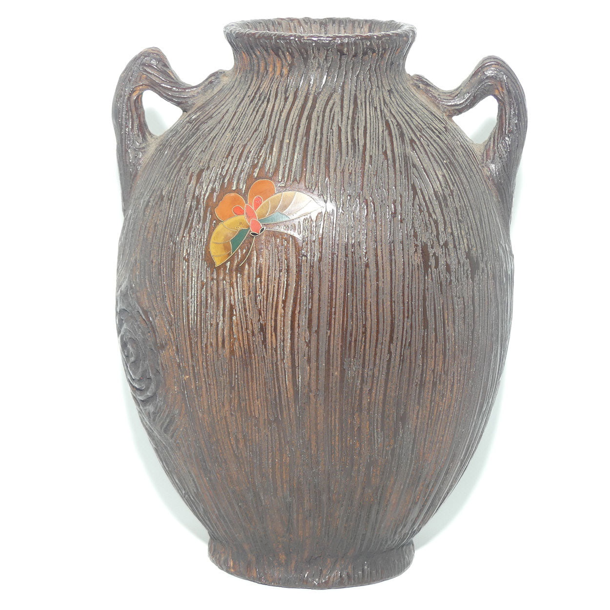Japanese Totai Shippo | Jiki Shippo Tree Bark Cloisonne vase | Meiji period