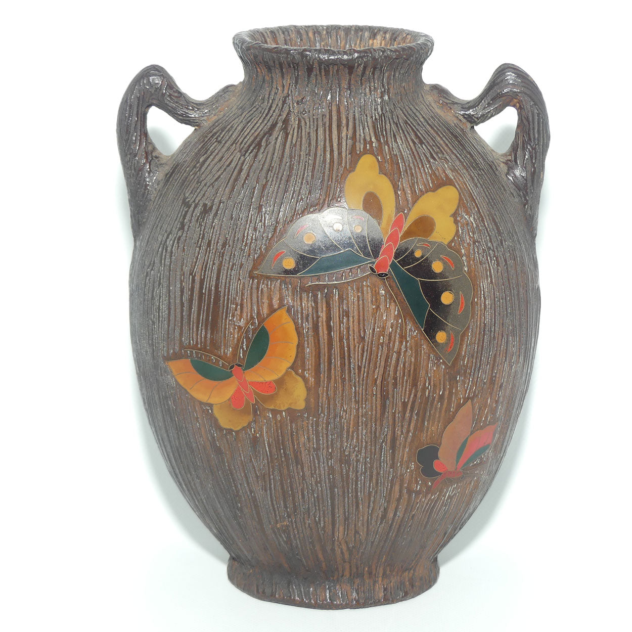 Japanese Totai Shippo | Jiki Shippo Tree Bark Cloisonne vase | Meiji period