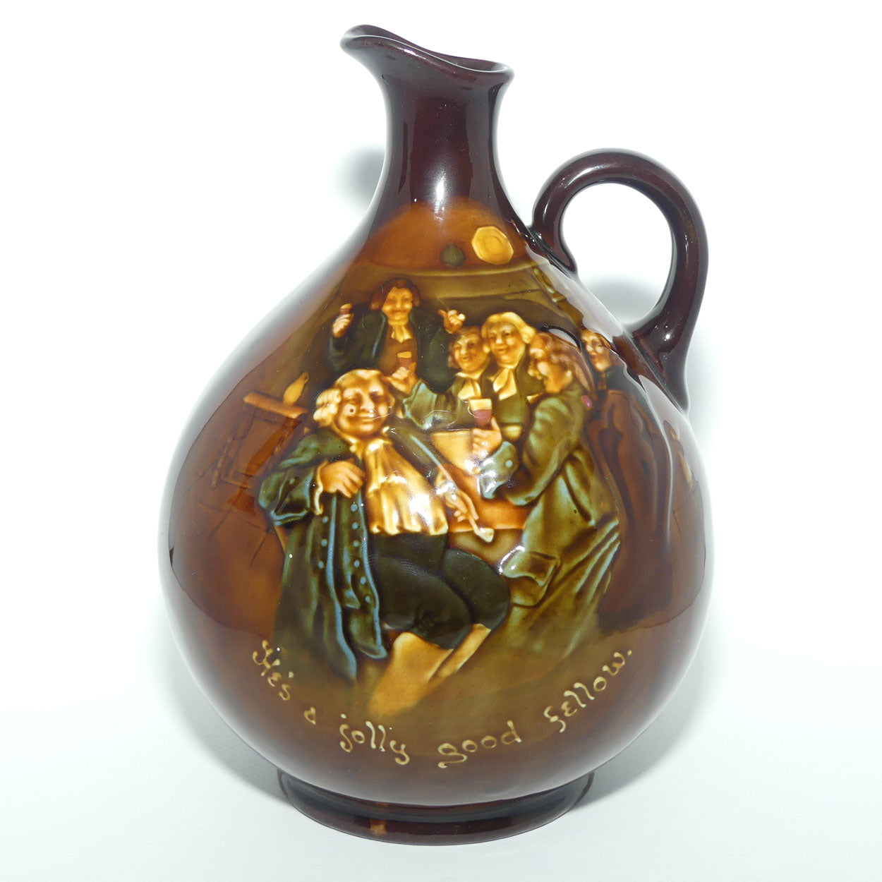 Royal Doulton Kingsware He's a Jolly Good Fellow flask