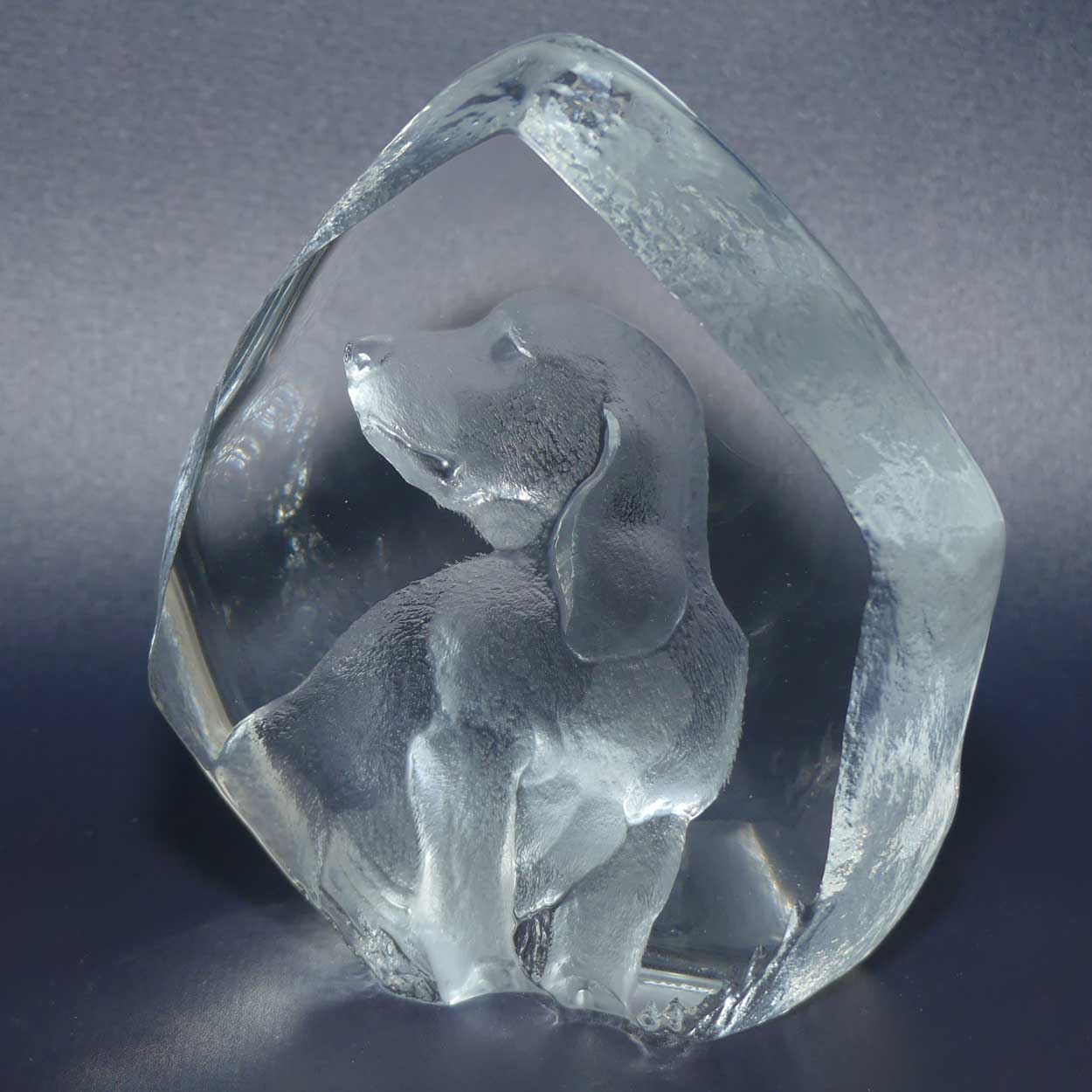 Mats Jonasson Sweden Crystal | 3690 Dog Plaque paperweight