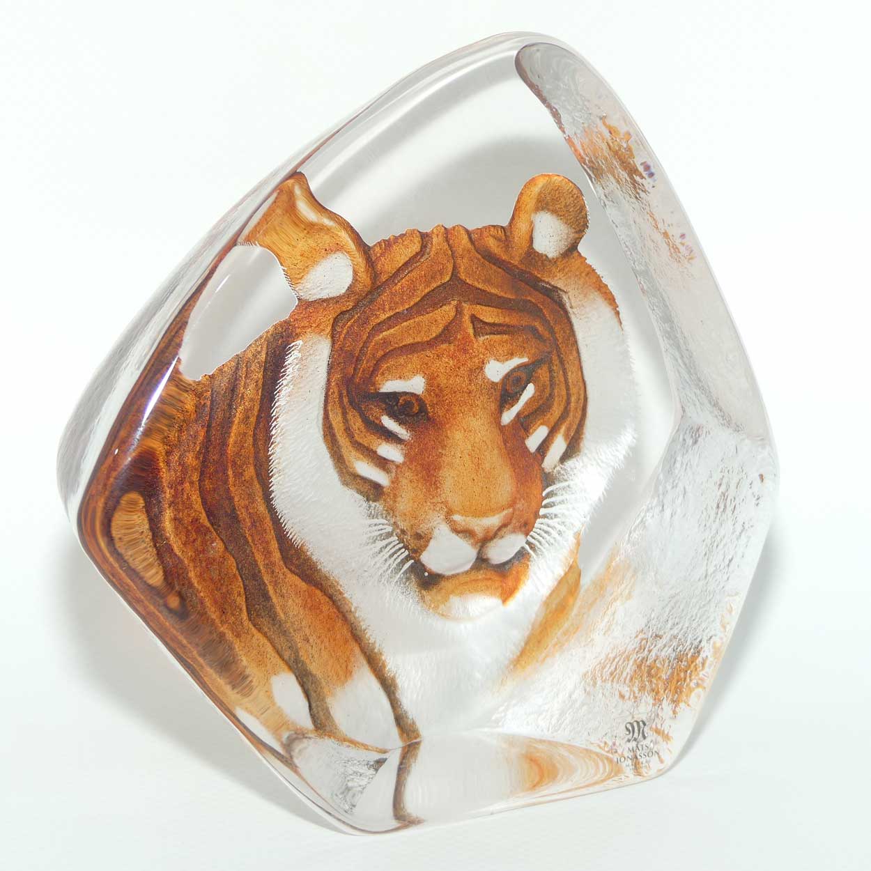 Mats Jonasson Sweden Crystal | Tiger | 3861 | Hand Painted Crystal plaque