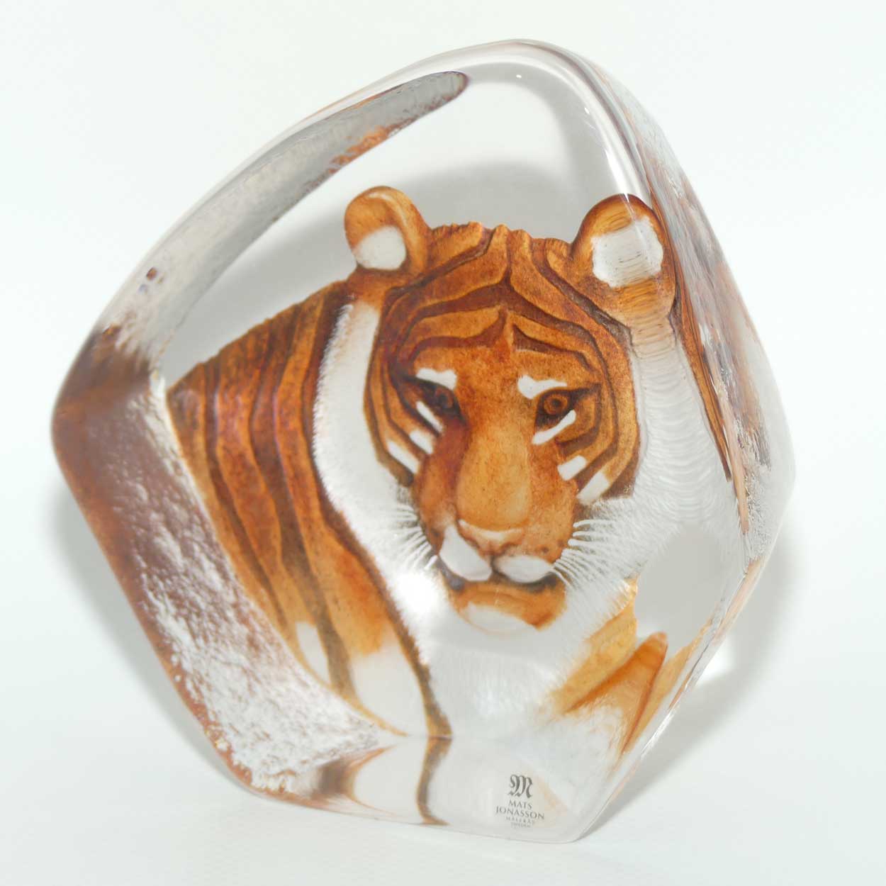 Mats Jonasson Sweden Crystal | Tiger | 3861 | Hand Painted Crystal plaque